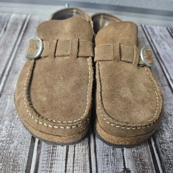 Birkenstock Buckley suede leather slip on clogs mules slides women's size 38 - Picture 7 of 8